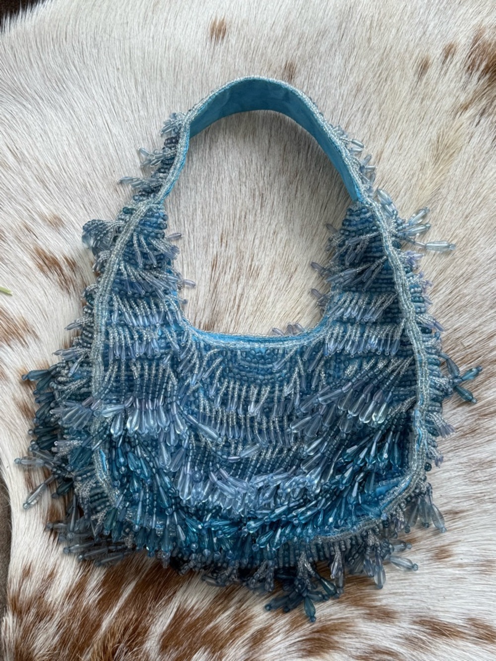 Made in India blue beaded handbag